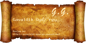 Gavaldik György névjegykártya
