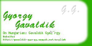 gyorgy gavaldik business card